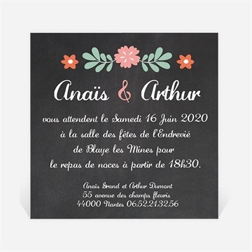 Carton d'invitation mariage réf. N300159