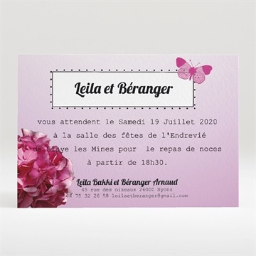 Carton d'invitation mariage réf. N120197