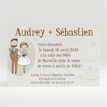 Carton d'invitation mariage réf. N120212