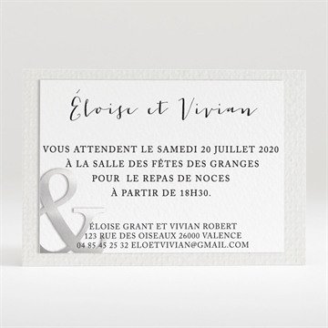 Carton d'invitation mariage réf. N120221