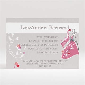 Carton d'invitation mariage réf. N120228