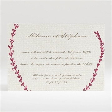 Carton d'invitation mariage réf. N120235