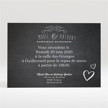 Carton d'invitation mariage réf. N120261