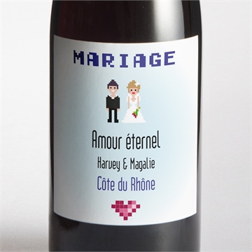 Etiquette de bouteille mariage réf. N300655