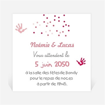 Carton d'invitation mariage réf. N300707