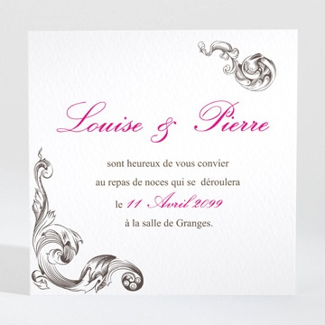 Carton d'invitation mariage réf. N300977