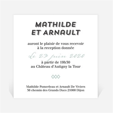 Carton d'invitation mariage réf. N3001267