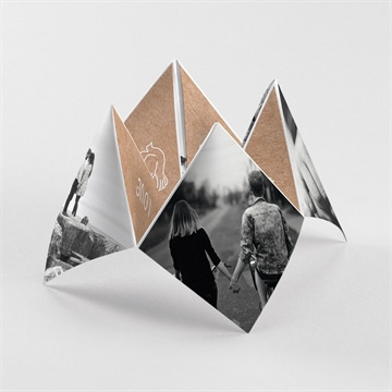 Faire-part Mariage dentelle papier Origami Fleurs - POC0015