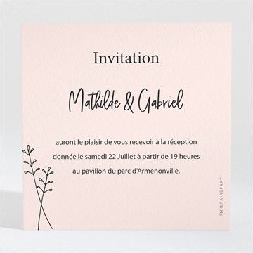 Carton d'invitation mariage réf. N3001675