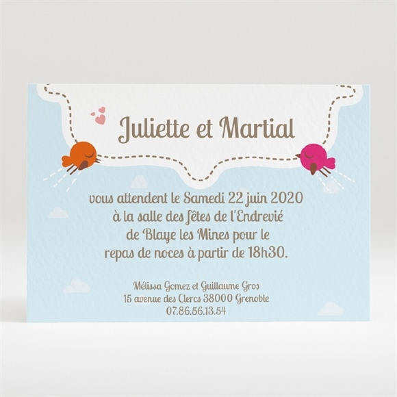Carton d'invitation mariage La célébration originale réf.N120175