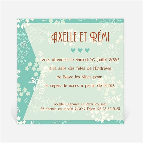 Carton d'invitation mariage Lui et Moi réf.N300148