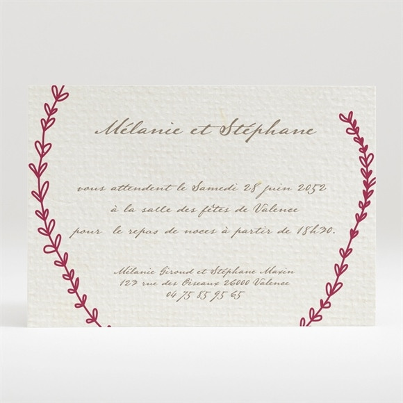Carton d'invitation mariage Oui encadré original réf.N120235
