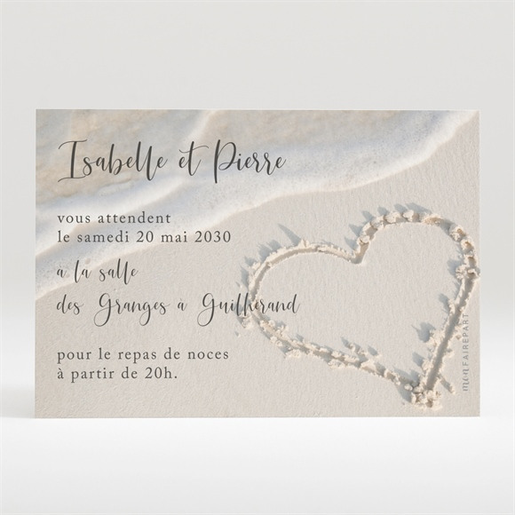 Carton d'invitation mariage Dans le Sable réf.N120253