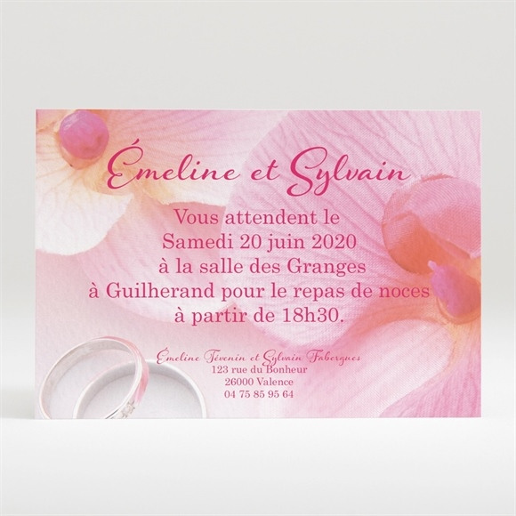 Carton d'invitation mariage Pluie de fleurs réf.N120255