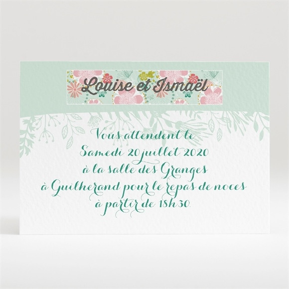 Carton d'invitation mariage Le Printemps réf.N120299