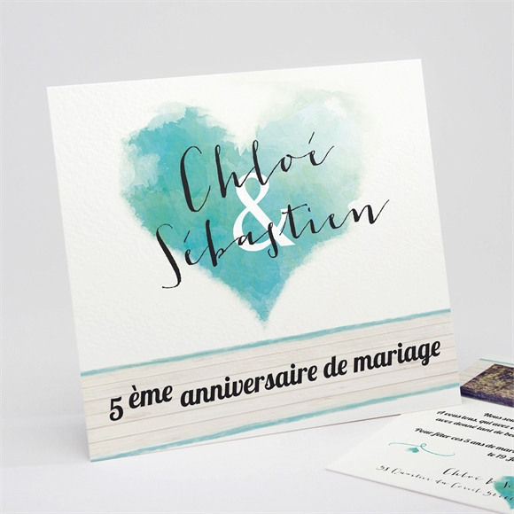 Invitation anniversaire de mariage Fraîcheur et romantisme réf.N311128