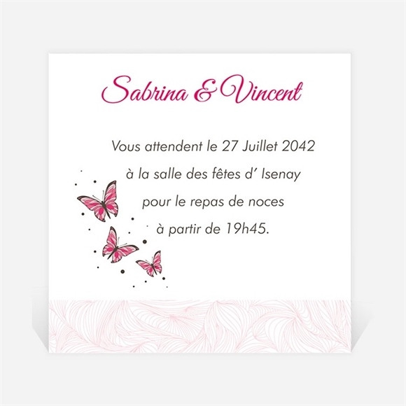 Carton d'invitation mariage Notre Métamorphose réf.N300779