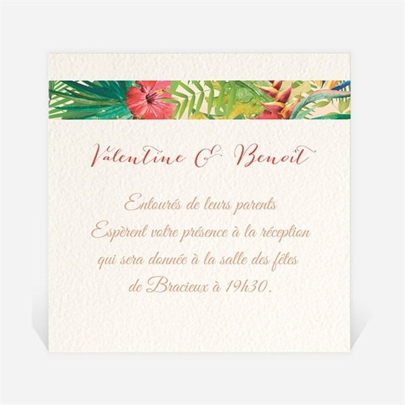 Carton d'invitation mariage Nos Tropiques réf.N300785