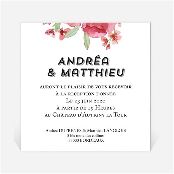 Carton d'invitation mariage Farandole végétale réf.N3001279