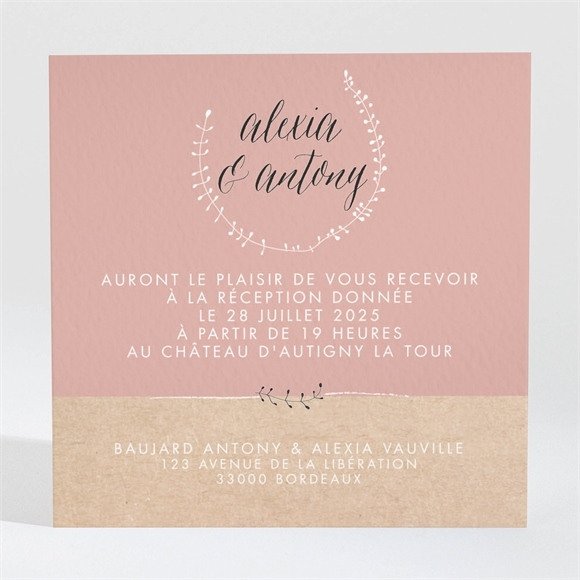 Carton d'invitation mariage Célébration d'amour réf.N3001312