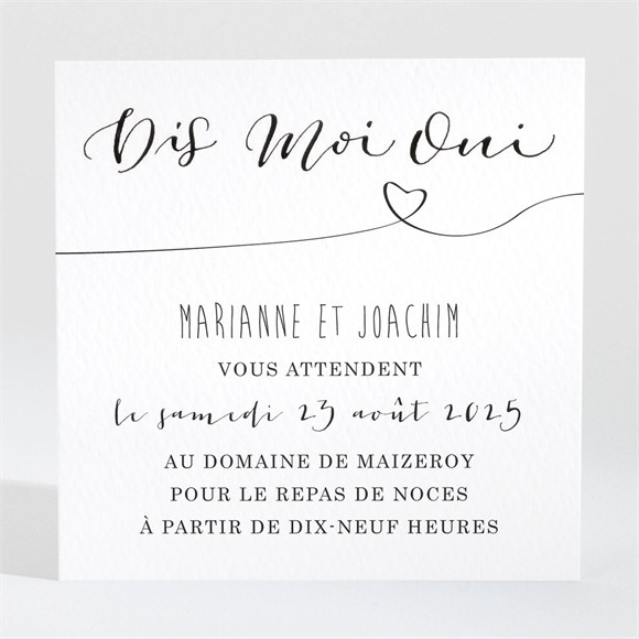 Carton d'invitation mariage Dis moi Oui! réf.N3001481