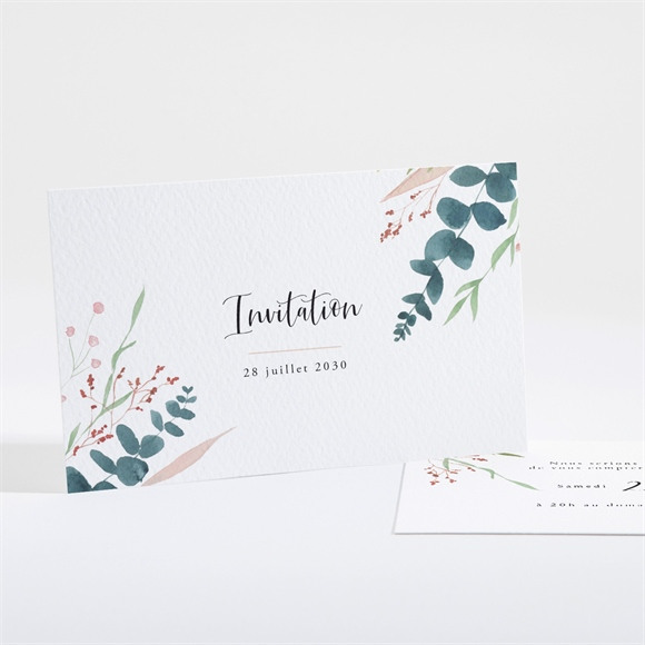 Carton d'invitation mariage Bouquet ardent réf.N161202