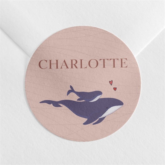 Sticker naissance Jolie Baleine réf.N360319