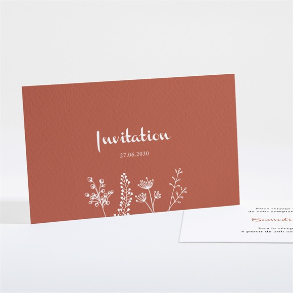 Carton d'invitation mariage Fleurs d'automne réf.N161215