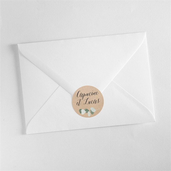 Stickers pour enveloppes mariage Envolée d'eucalyptus - Non personnalisable