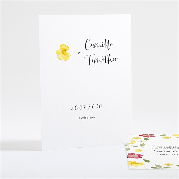 Carton d'invitation mariage Fleurs séchées réf.N25130