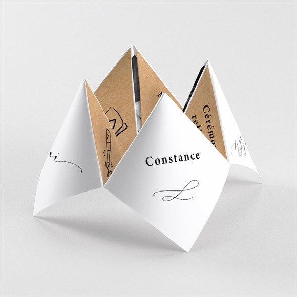 Faire-part mariage Photomaton origami réf.N33067