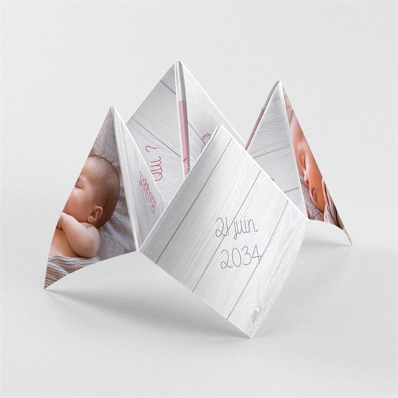Faire-part de baptême Jolie composition origami réf.N33078