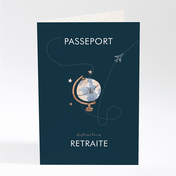 Carte invitation départ à la retraite Passeport Détente réf.N401889