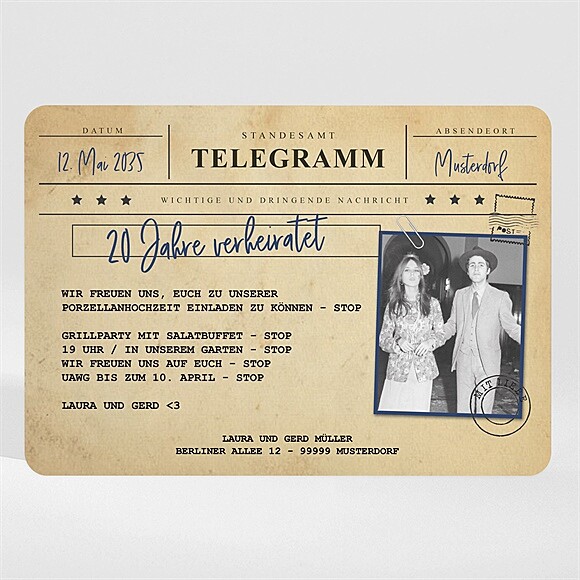 Einladung Hochzeitsjubiläum Telegramm zum Jubiläum -Magnet ref.N110222