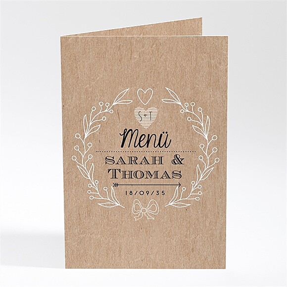 Menükarten Hochzeitsjubiläum Ornamente und Kraftpapier ref.N401502