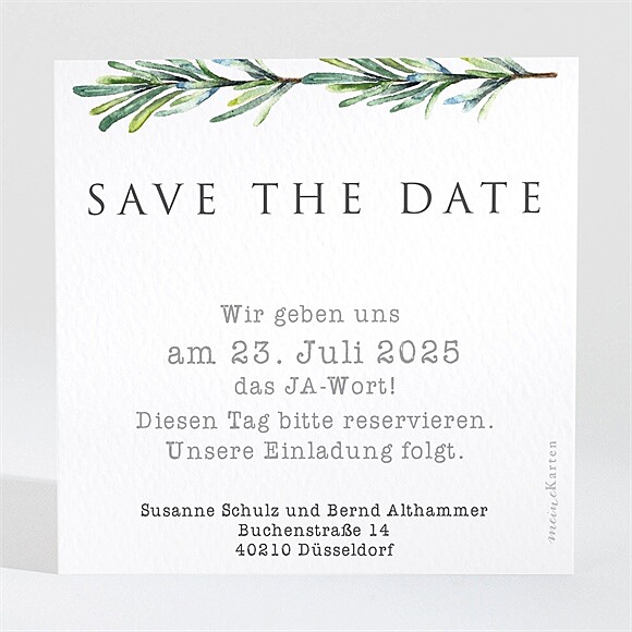 Save the Date Karte Rosmarin Zweig ref.N3001375