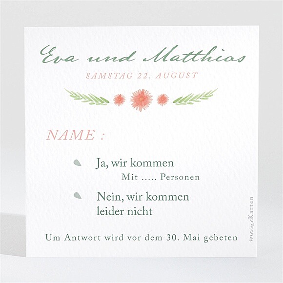 Antwortkarte Hochzeit Blume ref.N3001438