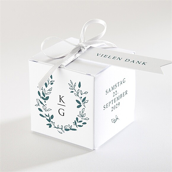 Geschenkbox Hochzeit Blätterkranz mit Farbenspiel ref.N340163