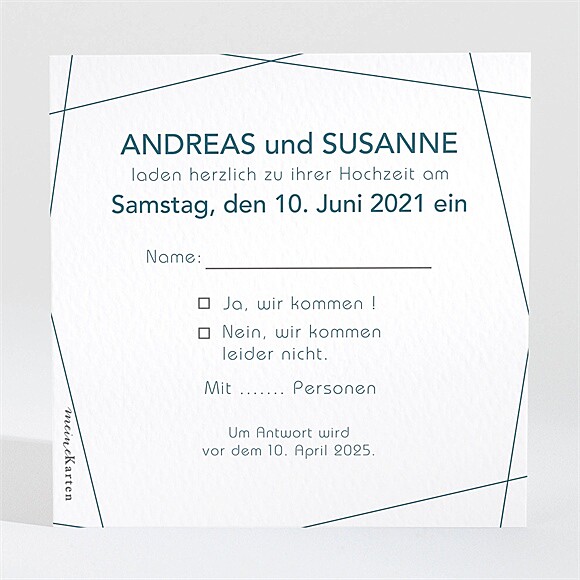 Antwortkarte Hochzeit Tiefes Blau ref.N3001553