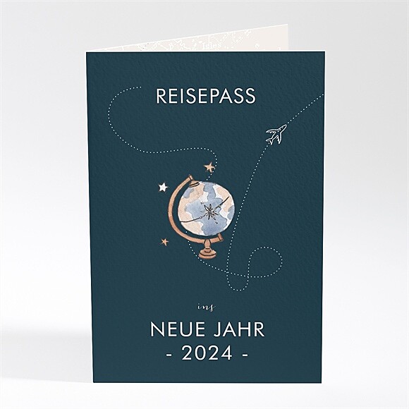 Weihnachtskarte Reisepass ins neue Jahr ref.N401873