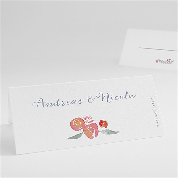 Tischkarte Hochzeit Blumenrahmen ref.N440884