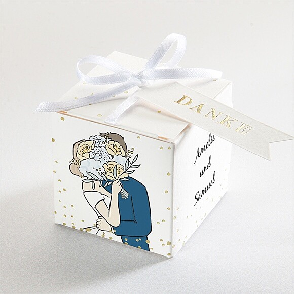 Geschenkbox Hochzeit Liebespaar - Gold ref.N340532