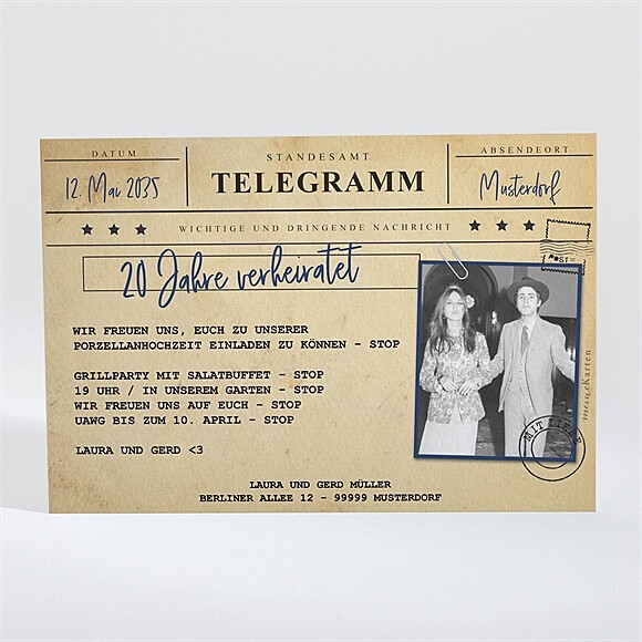 Einladung Hochzeitsjubiläum Telegramm zum Jubiläum ref.N110221