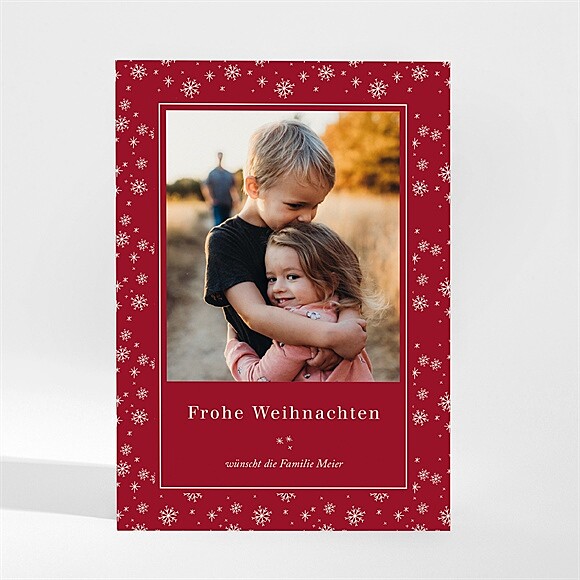 Weihnachtskarte Rote Schneeflocken - Magnet ref.N210201