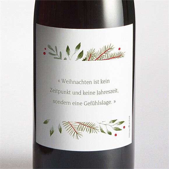Flaschenetikett Weihnachten Zarte Zweige - Zitat ref.N3002001