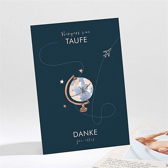 Dankeskarte Taufe Reisepass zur Taufe ref.N211677