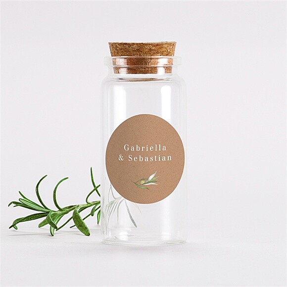 Glasfläschchen mit Korken Hochzeit Provence - Sticker ref.N3601818