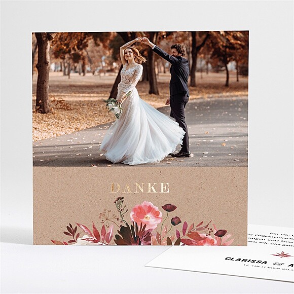 Dankeskarte Hochzeit Floral ref.N351518