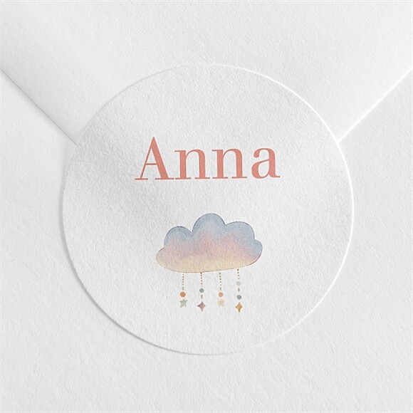 Sticker Geburt Wolken & Regenbogen ref.N3601796