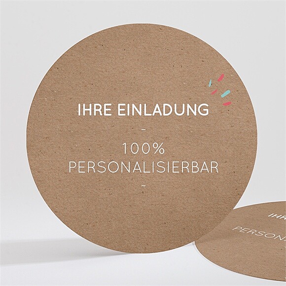 Hochzeitseinladung Kraft - Rund*13,5cm (N321278) ref.N321278